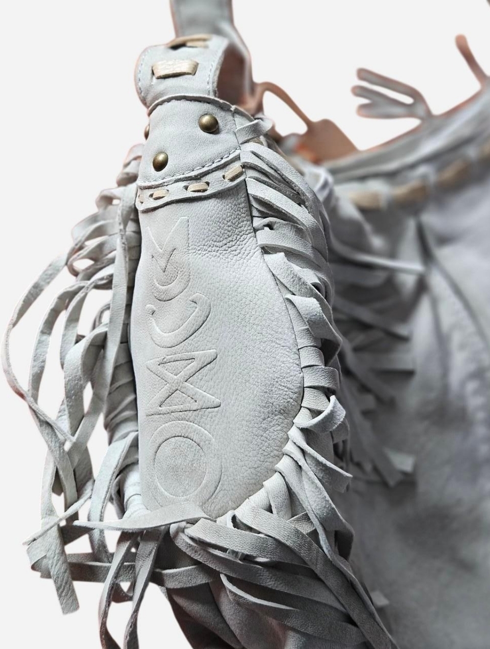 Italian Leather Fringe Shoulder Bag